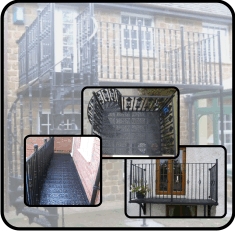 drei Größen Balkon aus Gusseisen